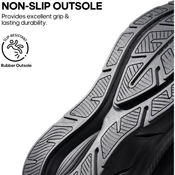 Nortiv 8 Women's All Black Walking Shoes Cushioned Non-Slip Breathable Sneakers - Picture 5 of 9